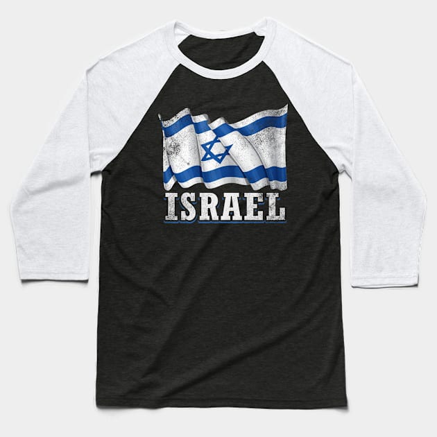 Israel Flag Baseball T-Shirt by Mila46